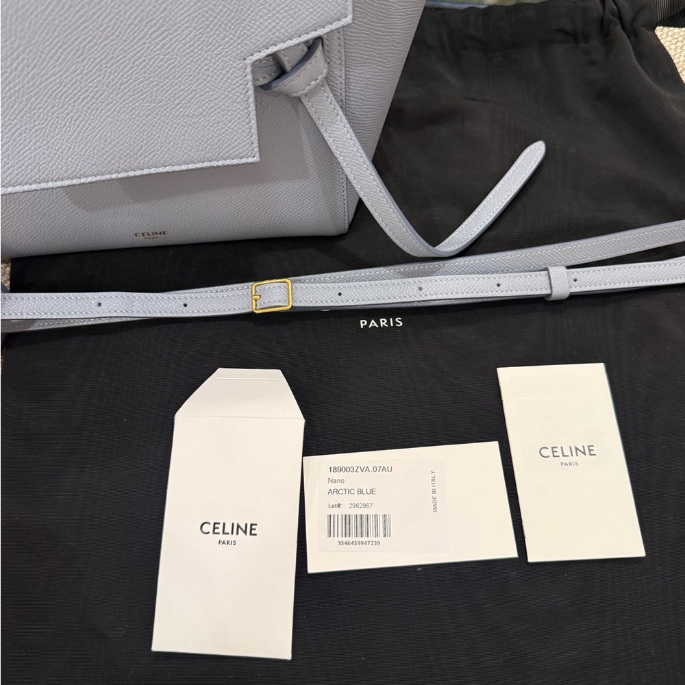 Celine Nano Belt Bag in Artic Blue - Picture 13 of 15